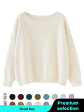 Scoop Neck Knitted Sweater