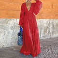 Effortless Beach Vibes: Beach Style Long Sleeve Maxi Dress